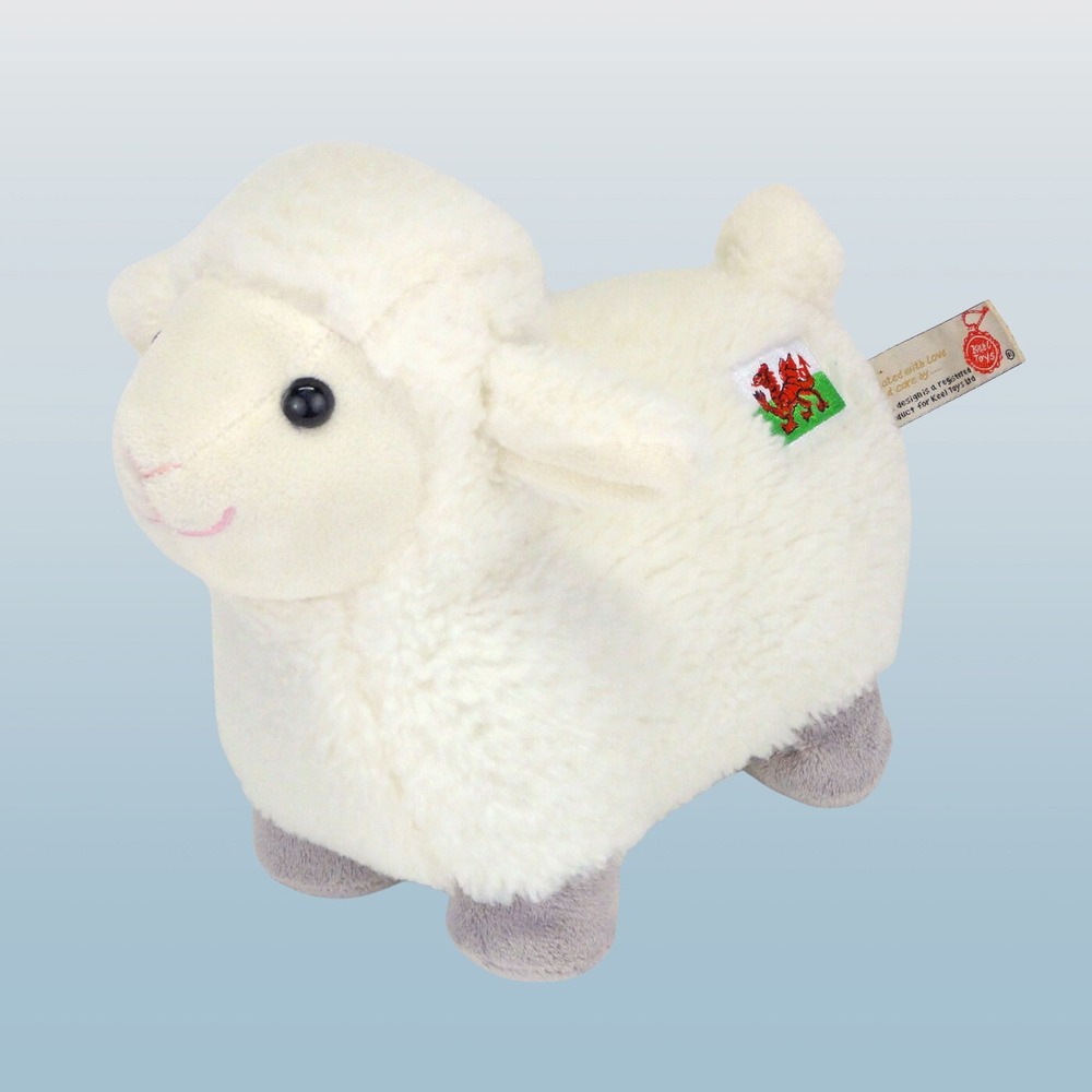Keel Toys Sheep Lamb Plush White Cream Wales UK Flag Sherpa Stuffed Animal Rare